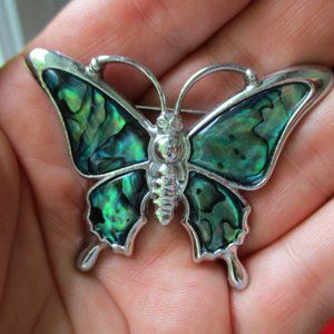 SALE!!!Whimisgoth Butterfly Abalone Paua Shell Brooch
